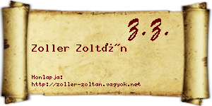 Zoller Zoltán névjegykártya